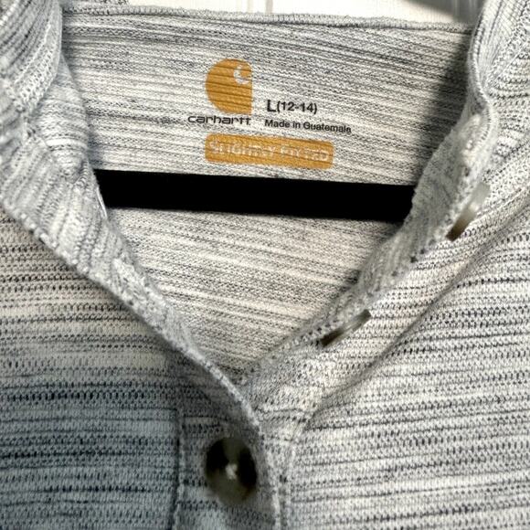 Carhartt Gray Pullover Hoodie Women's S/M Button Henley Pocket Gorpcore Casual - Picture 5 of 10